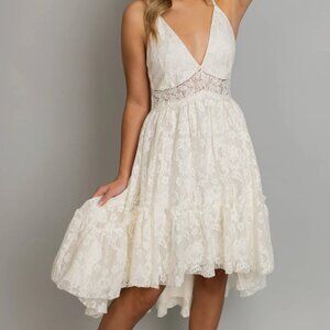 Marline Dress in Cream White Joyfolie Lace Boho High Low